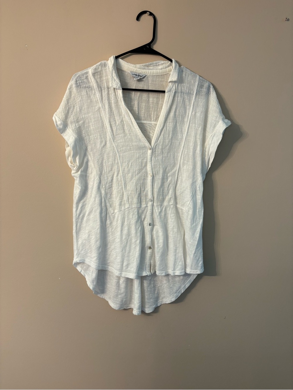 Lucky Brand White Short-Sleeve Button-Down Shirt
